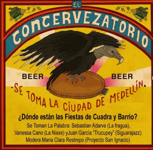 "El #Concervezatorio nació como un espacio para exigir el derecho a estar en el espacio público, debido a que el nuevo Código de Policía multa de una forma más rigurosa a las personas que tomen bebida alcohólicas en el espacio público. El nombre proviene de un espacio realizado en homenaje al artista Aníbal Tobón, quien realizaba en Barranquilla el Concervezatorio de Filosofría."